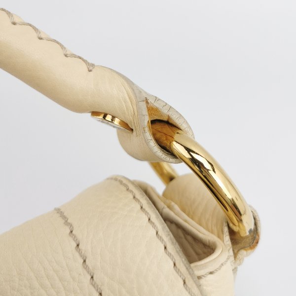 Celine牛皮純色翻蓋單肩包-9