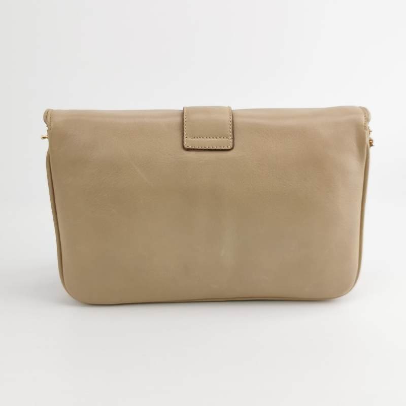 Celine牛皮純色翻蓋斜挎包-3