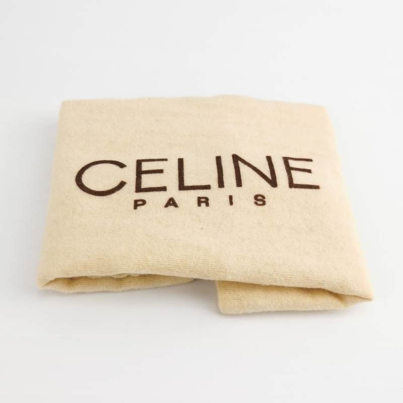 Celine牛皮純色翻蓋斜挎包-6