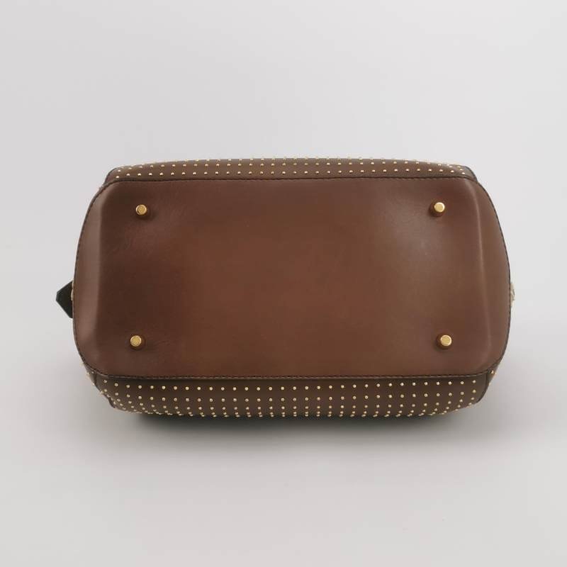 Burberry牛皮純色拉鏈手提包-5