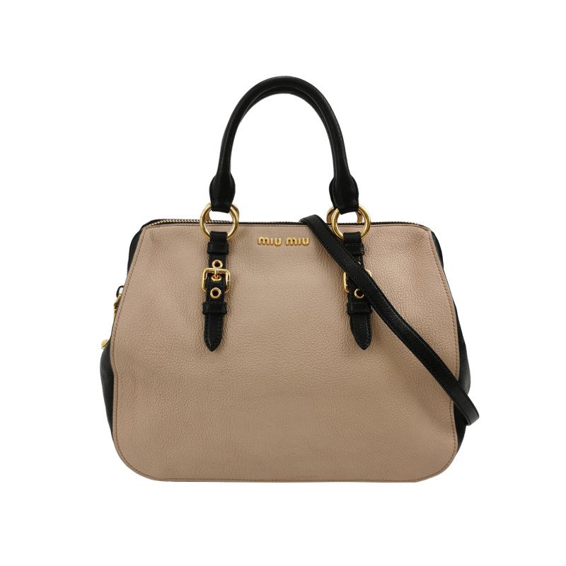 Miu Miu羊皮字母logo斜挎包單肩包-0