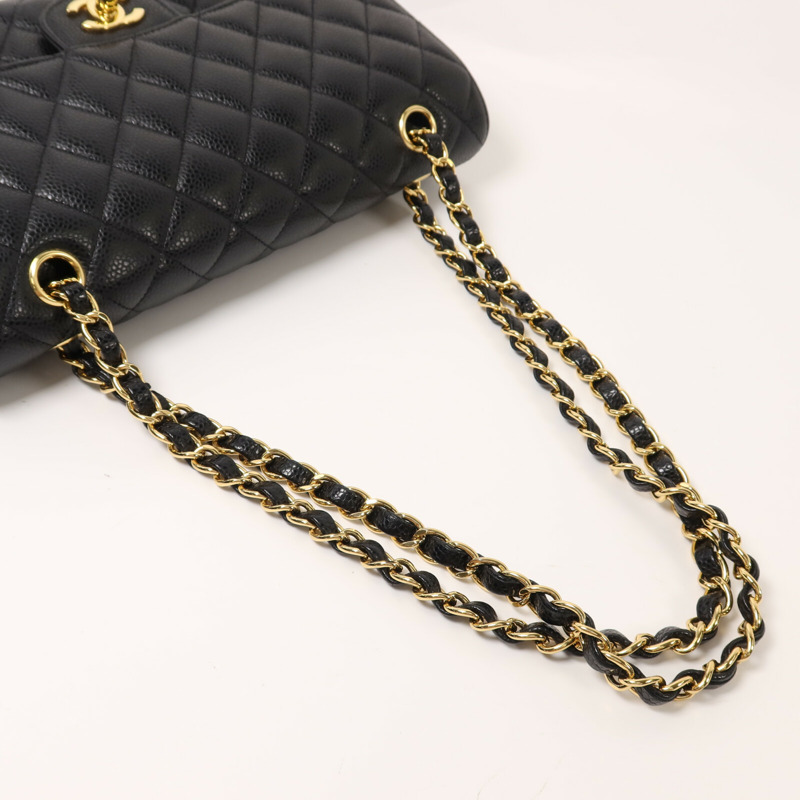 CHANEL 牛皮皮革Classic 25金扣鏈帶肩背袋-8