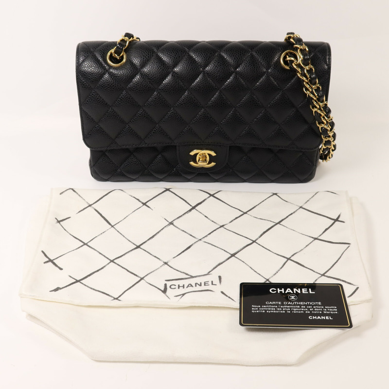 CHANEL 牛皮皮革Classic 25金扣鏈帶肩背袋-10