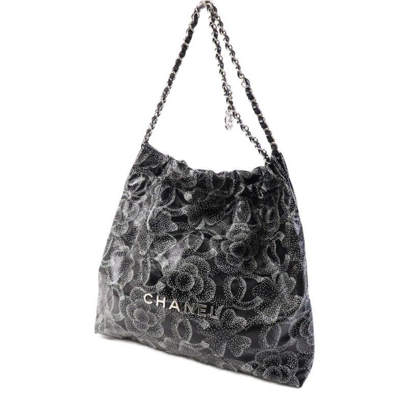 CHANEL 牛皮皮革C22 Medium Limited Edition銀扣鏈帶肩背袋-2