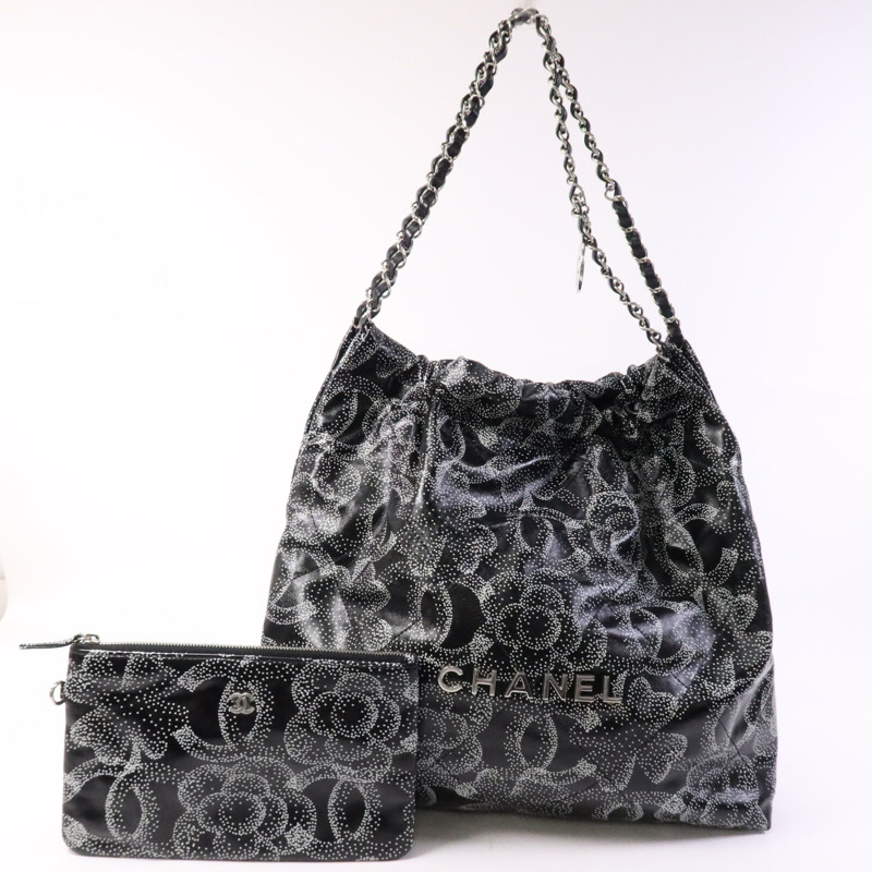 CHANEL 牛皮皮革C22 Medium Limited Edition銀扣鏈帶肩背袋-9