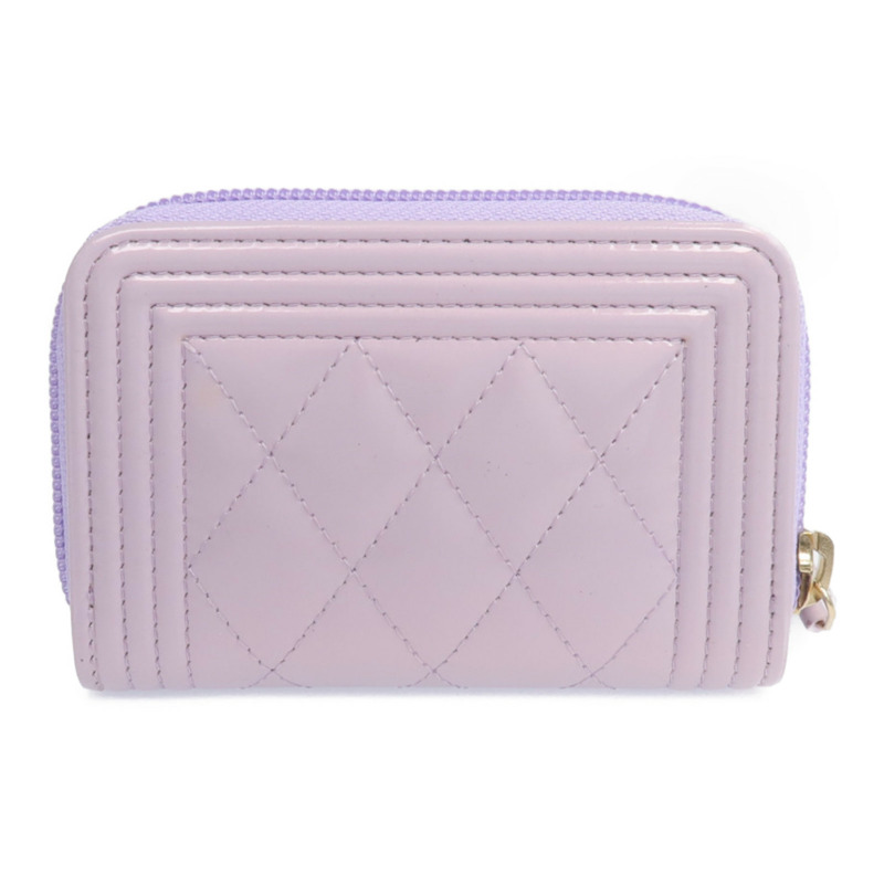 CHANEL 漆皮皮革Boy Coin Purse金扣零錢包-1