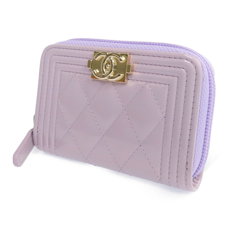 CHANEL 漆皮皮革Boy Coin Purse金扣零錢包-2