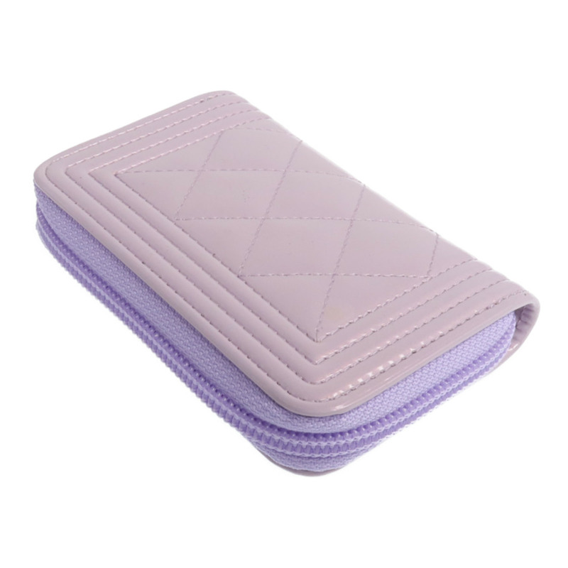 CHANEL 漆皮皮革Boy Coin Purse金扣零錢包-4