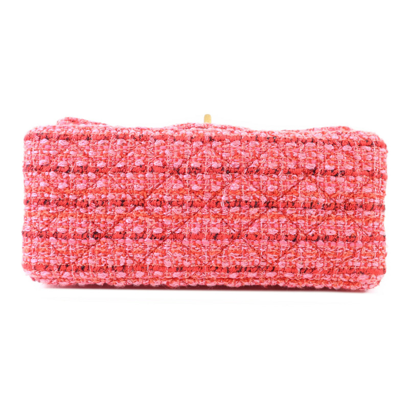 CHANEL 斜紋軟呢Mini Reissue 2.55金扣鏈帶肩背袋-3