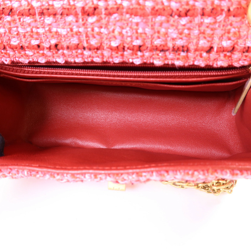 CHANEL 斜紋軟呢Mini Reissue 2.55金扣鏈帶肩背袋-4