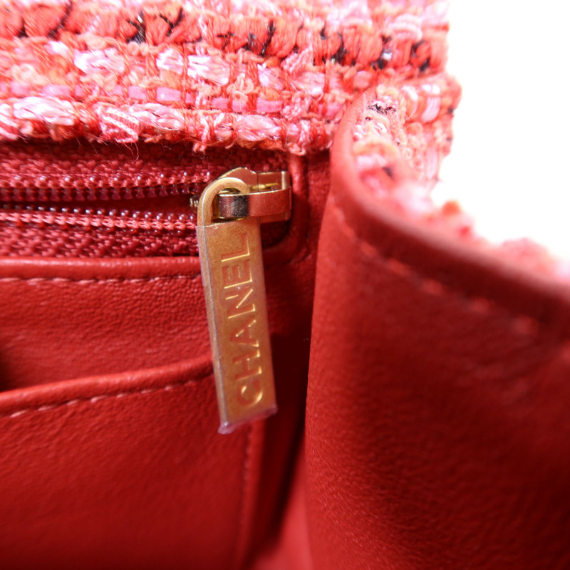 CHANEL 斜紋軟呢Mini Reissue 2.55金扣鏈帶肩背袋-12