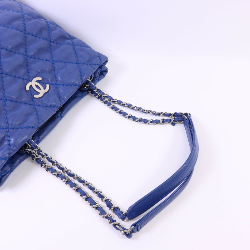 CHANEL 牛皮皮革Chain Shoulder Bag銀扣鏈帶肩背袋-9