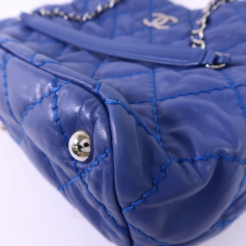 CHANEL 牛皮皮革Chain Shoulder Bag銀扣鏈帶肩背袋-13