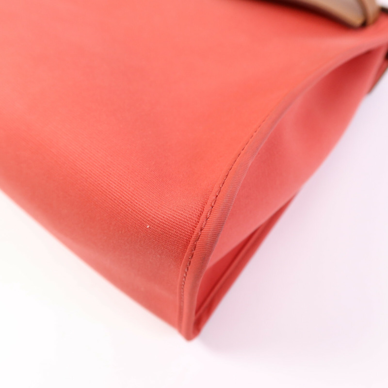 HERMES 帆布Herbag PM銀扣手挽肩背兩用袋Bougainvillea-9