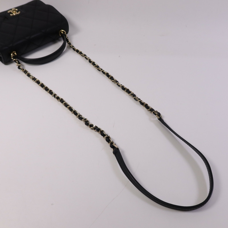 CHANEL 牛皮皮革2 Way Shoulder Bag金扣鏈帶肩背袋-8