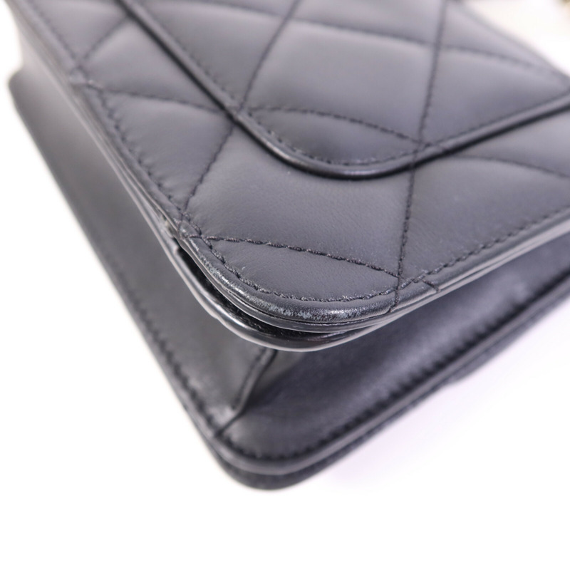 CHANEL 牛皮皮革2 Way Shoulder Bag金扣鏈帶肩背袋-12