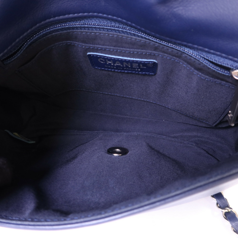 CHANEL 羊皮皮革Chain Shoulder Bag銀扣鏈帶肩背袋-4