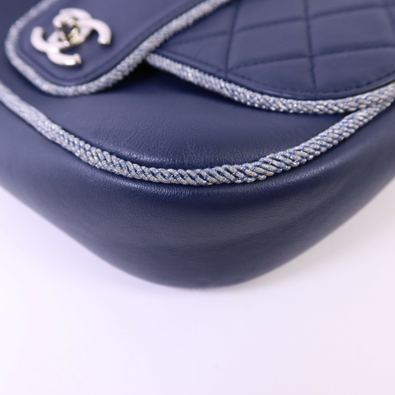 CHANEL 羊皮皮革Chain Shoulder Bag銀扣鏈帶肩背袋-13