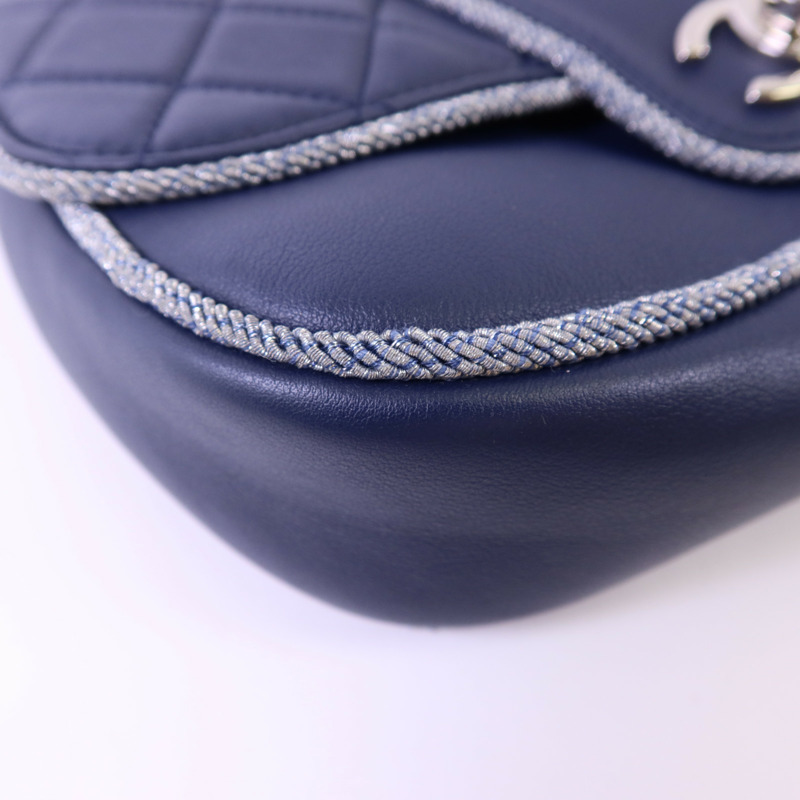 CHANEL 羊皮皮革Chain Shoulder Bag銀扣鏈帶肩背袋-14