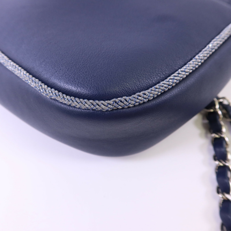 CHANEL 羊皮皮革Chain Shoulder Bag銀扣鏈帶肩背袋-15