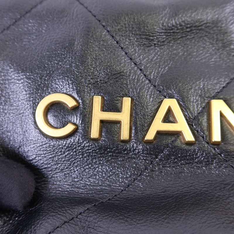 CHANEL 牛皮皮革C22 Mini金扣手挽肩背兩用袋-9