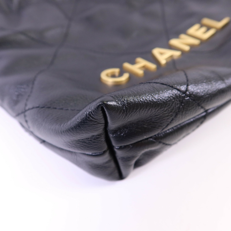 CHANEL 牛皮皮革C22 Mini金扣手挽肩背兩用袋-12