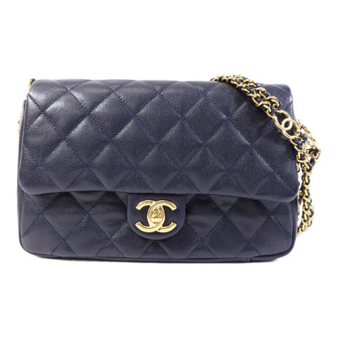 CHANEL 牛皮皮革Shoulder Bag金扣鏈帶肩背袋