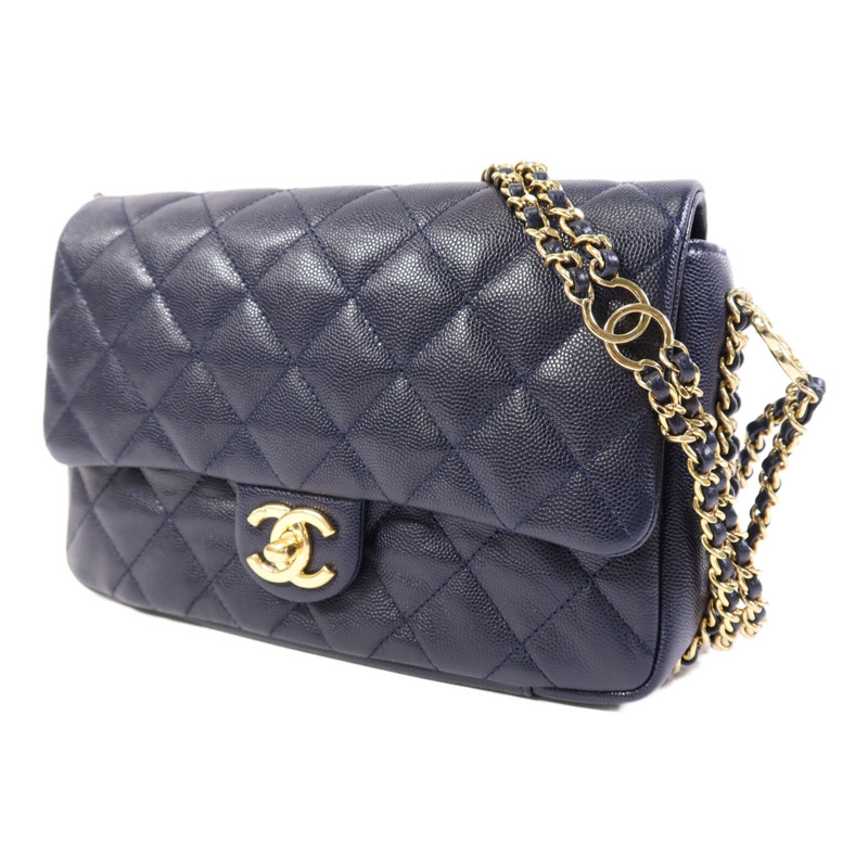 CHANEL 牛皮皮革Shoulder Bag金扣鏈帶肩背袋-2