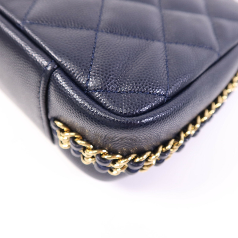 CHANEL 牛皮皮革Shoulder Bag金扣鏈帶肩背袋-12