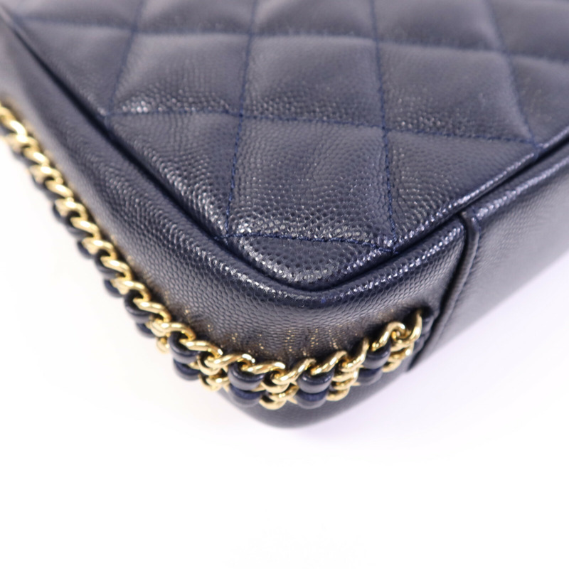 CHANEL 牛皮皮革Shoulder Bag金扣鏈帶肩背袋-13