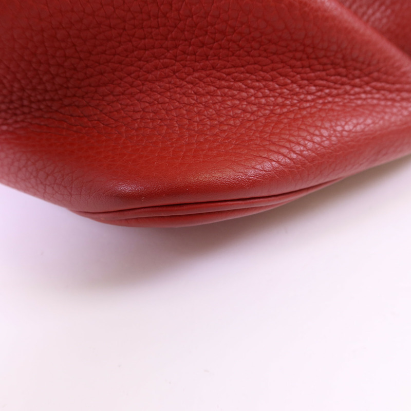 HERMES Clemence皮革Picotin GM銀扣手挽袋Rouge Casaque-11