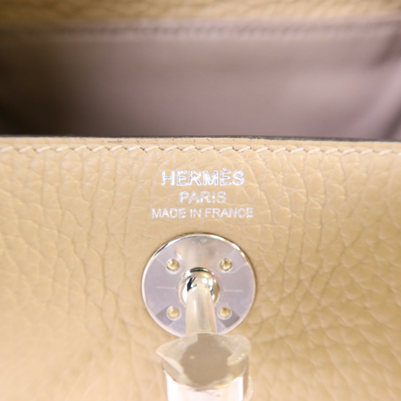 HERMES Clemence皮革Mini Lindy銀扣手挽肩背兩用袋Trench-6