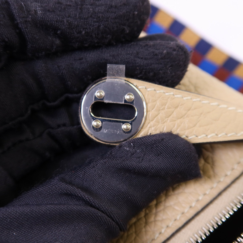 HERMES Clemence皮革Mini Lindy銀扣手挽肩背兩用袋Trench-8