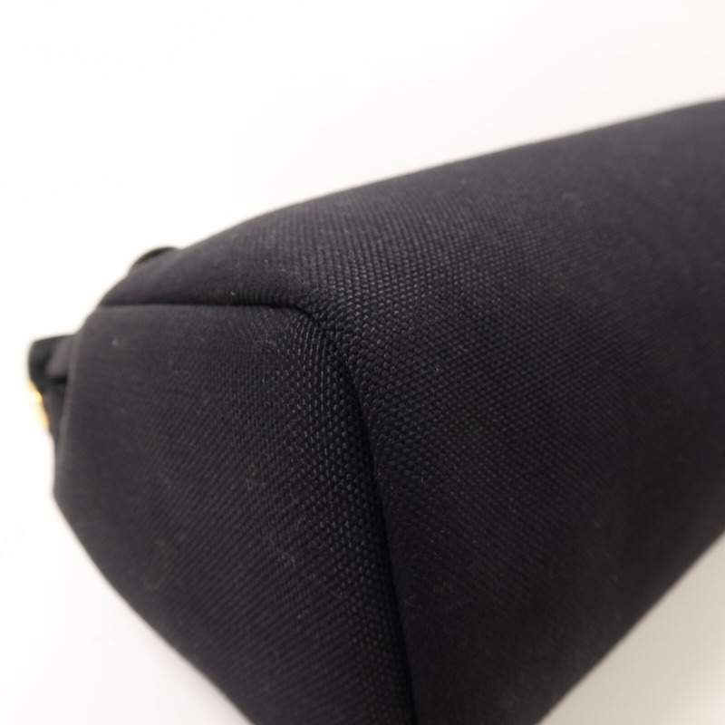 HERMES 帆布Herbag PM金扣手挽肩背兩用袋Noir-10