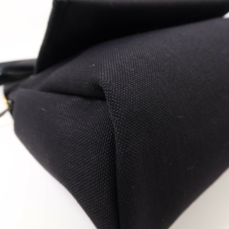 HERMES 帆布Herbag PM金扣手挽肩背兩用袋Noir-13