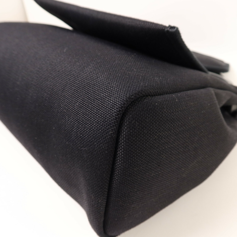 HERMES 帆布Herbag PM金扣手挽肩背兩用袋Noir-14