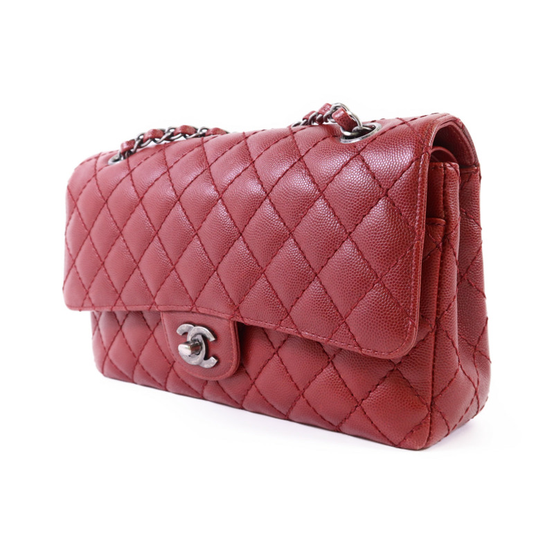 CHANEL 牛皮皮革Classic 25銀扣鏈帶肩背袋-2