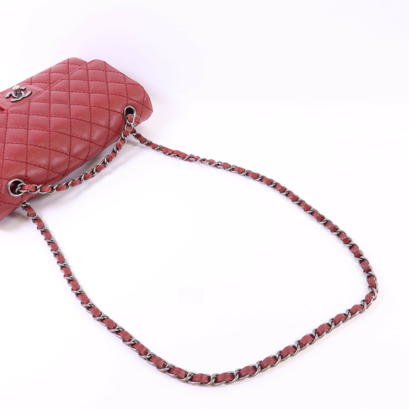 CHANEL 牛皮皮革Classic 25銀扣鏈帶肩背袋-4