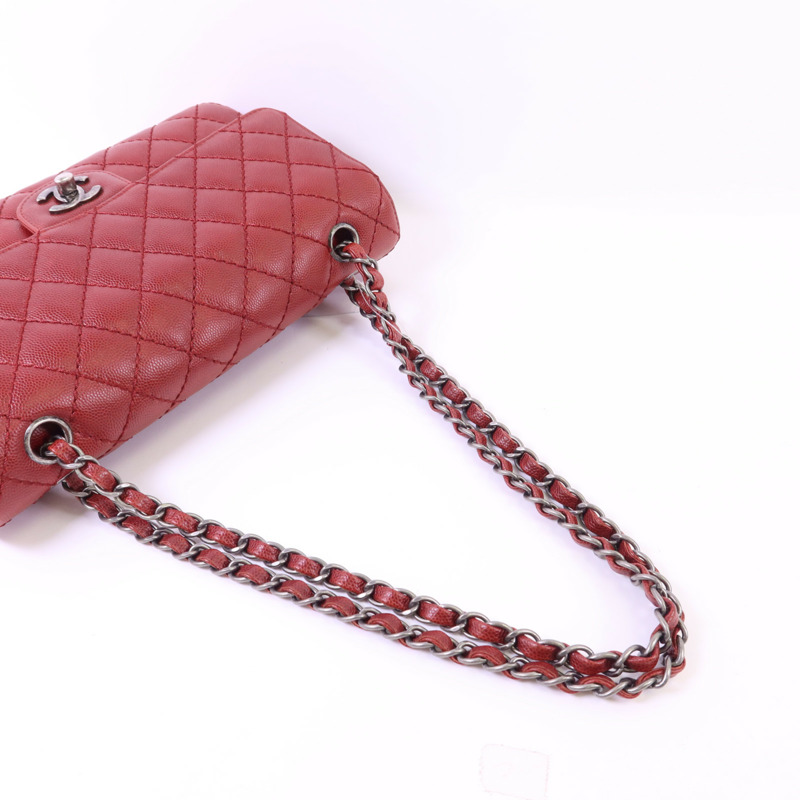 CHANEL 牛皮皮革Classic 25銀扣鏈帶肩背袋-5