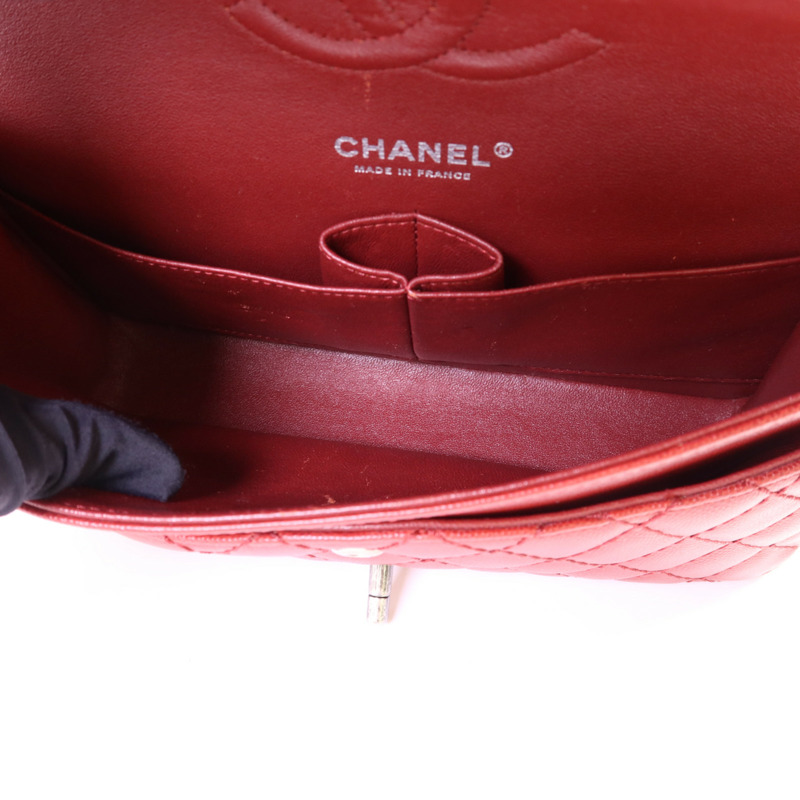 CHANEL 牛皮皮革Classic 25銀扣鏈帶肩背袋-6