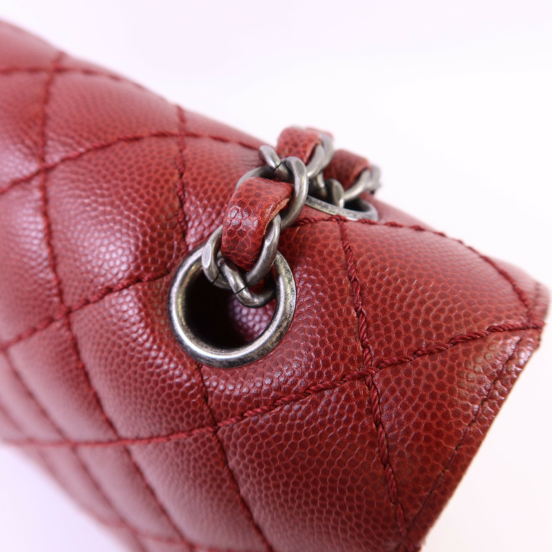 CHANEL 牛皮皮革Classic 25銀扣鏈帶肩背袋-11