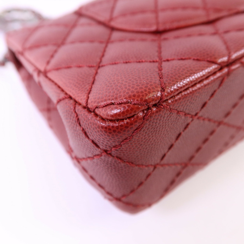 CHANEL 牛皮皮革Classic 25銀扣鏈帶肩背袋-15