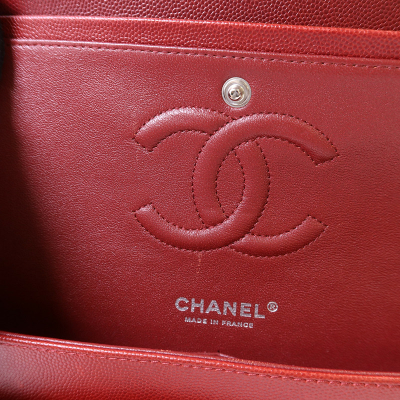 CHANEL 牛皮皮革Classic 25銀扣鏈帶肩背袋-18