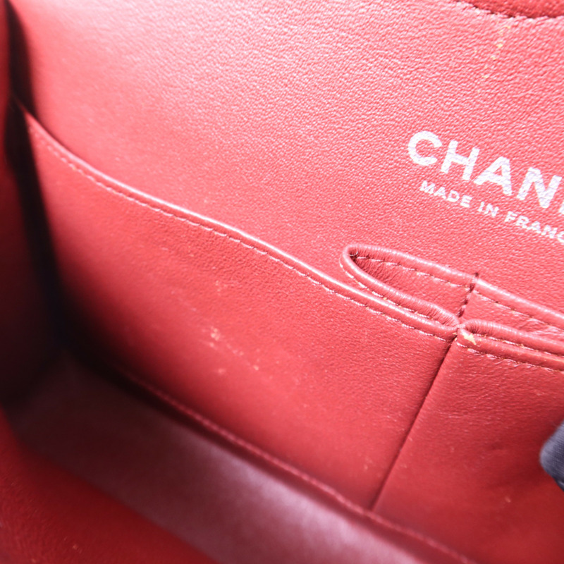 CHANEL 牛皮皮革Classic 25銀扣鏈帶肩背袋-21