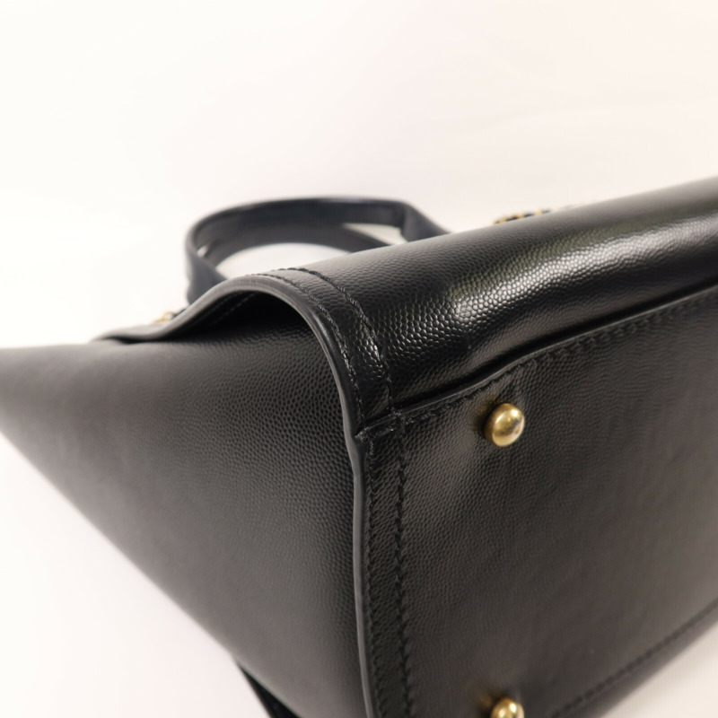 CHANEL 牛皮皮革Deauville Tote金扣鏈帶手挽肩背兩用袋-9