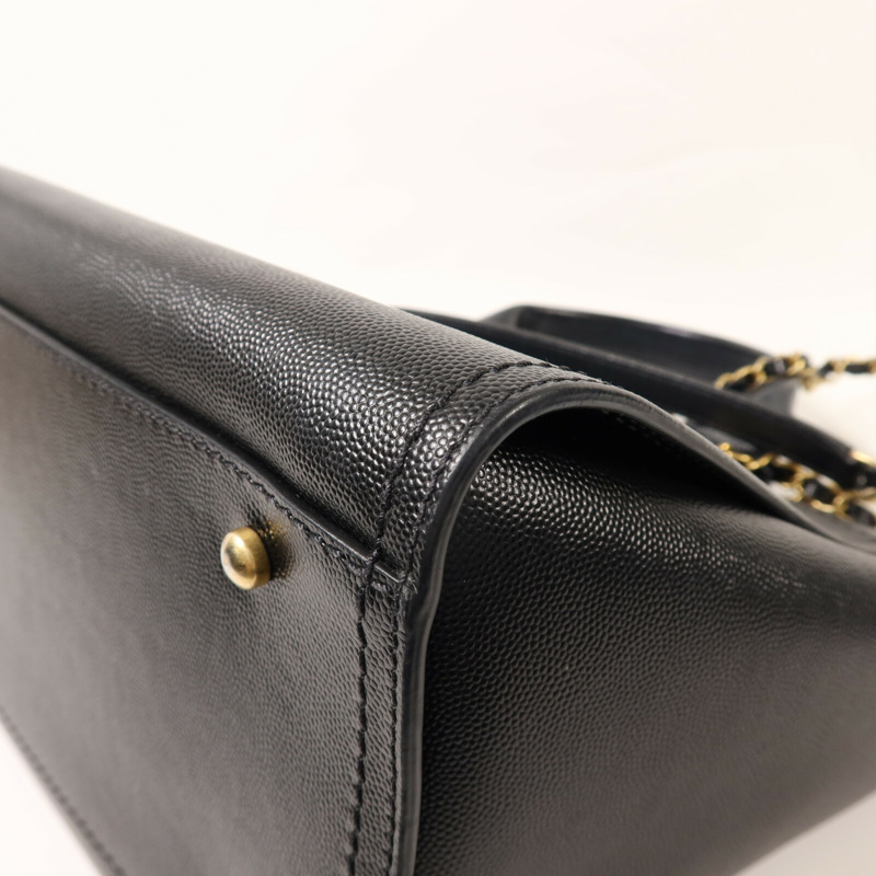 CHANEL 牛皮皮革Deauville Tote金扣鏈帶手挽肩背兩用袋-12