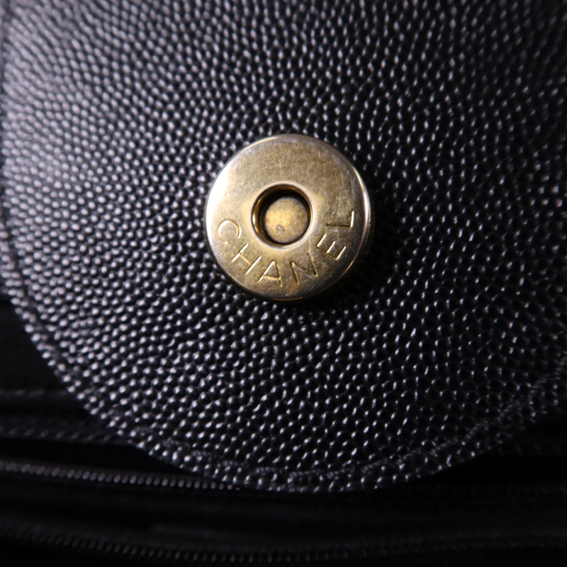 CHANEL 牛皮皮革Deauville Tote金扣鏈帶手挽肩背兩用袋-16