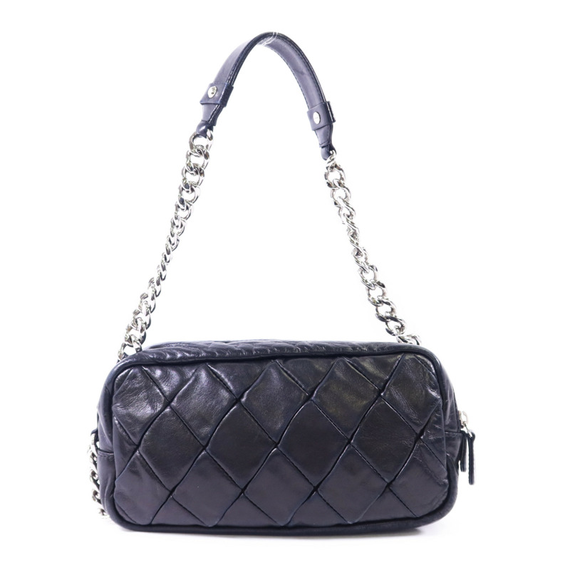 CHANEL 牛皮皮革Chain Shoulder銀扣鏈帶肩背袋-1