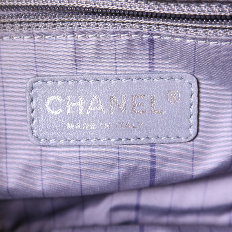 CHANEL 牛皮皮革Chain Shoulder銀扣鏈帶肩背袋-6