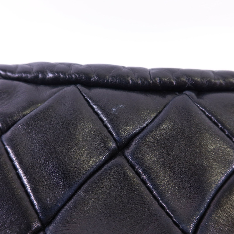 CHANEL 牛皮皮革Chain Shoulder銀扣鏈帶肩背袋-15